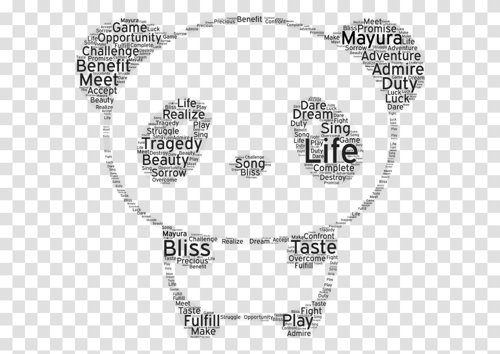 L I F E As We See It Word Art Panda, Stencil Transparent Png