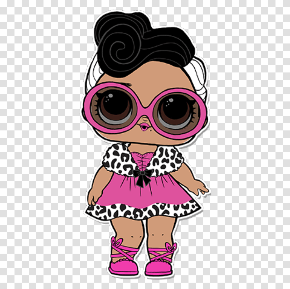 L Lol Doll With Black And White Glitter Hair, Goggles, Accessories, Accessory, Alien Transparent Png