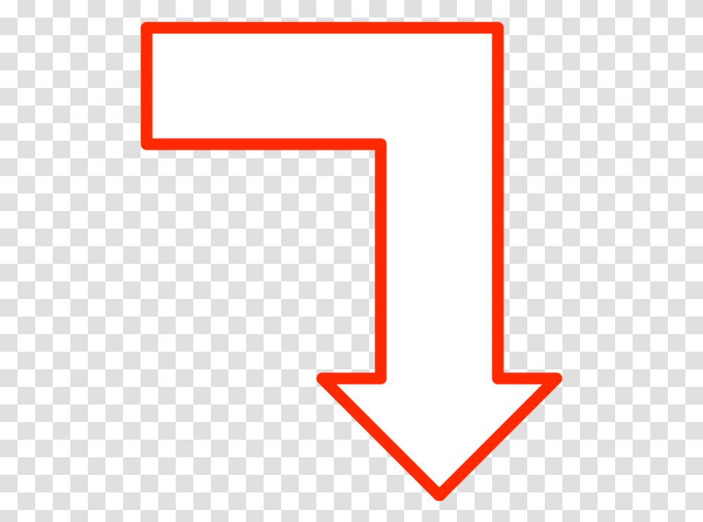L Shape Arrow Pointing Down Right Down Arrow Shape Clipart Arrows Pointing Right Then Down, Text, Alphabet, Number, Symbol Transparent Png