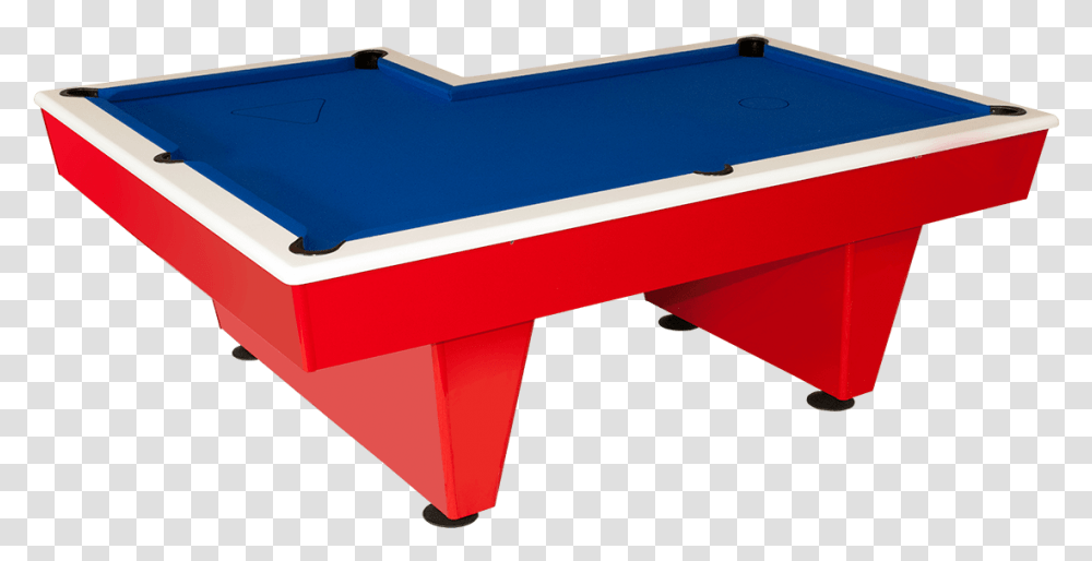 L Shaped Pool Table With Blue Cloth And Custom Duco L Pool Table, Furniture, Room, Indoors, Billiard Room Transparent Png