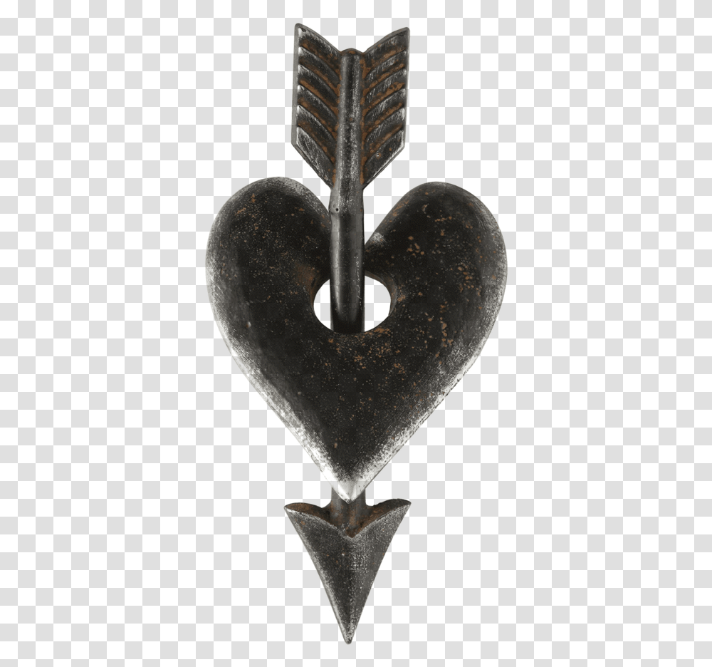 L X 4 34 W Cast Iron Heart Amp Arrow Decoration Metal Heart And Arrow, Plectrum Transparent Png