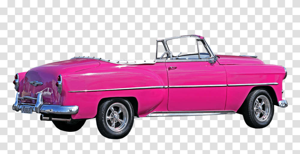 La Bella Americana Almendron Pink Cuba Car, Vehicle, Transportation, Convertible, Pickup Truck Transparent Png