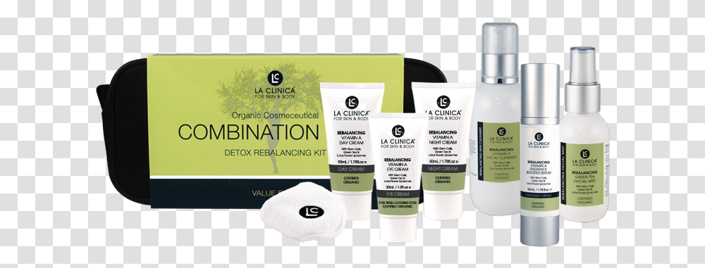 La Clinica Combination Skin Detox Rebalancing Kit Cosmetics, Bottle, Lotion, Sunscreen Transparent Png