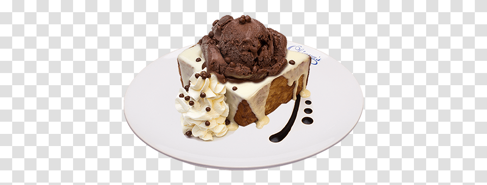 La Dolce Vita Brownie Con Helado, Cream, Dessert, Food, Creme Transparent Png