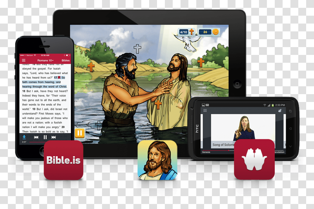 La Familia De Aplicaciones De Bible Bible, Mobile Phone, Electronics, Cell Phone, Person Transparent Png