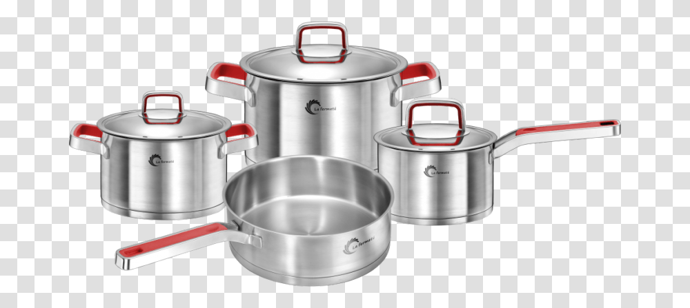 La Fermet 7 Piece Stainless Steel Cooking Pot Set Lid, Mixer, Appliance, Cooker, Steamer Transparent Png