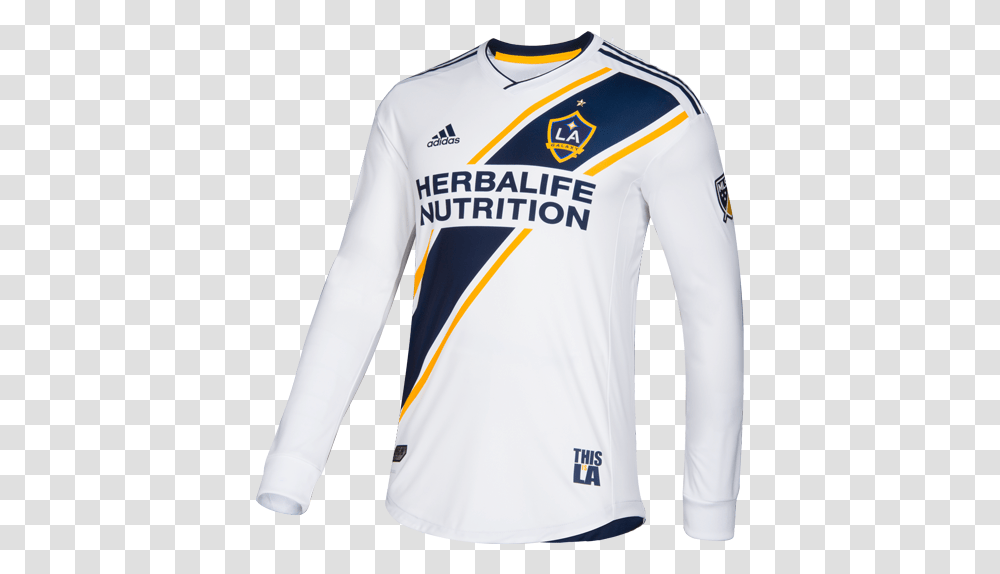 La Galaxy Primary Authentic Long Sleeve Jersey La Galaxy Team Jersey, Apparel, Shirt, Person Transparent Png