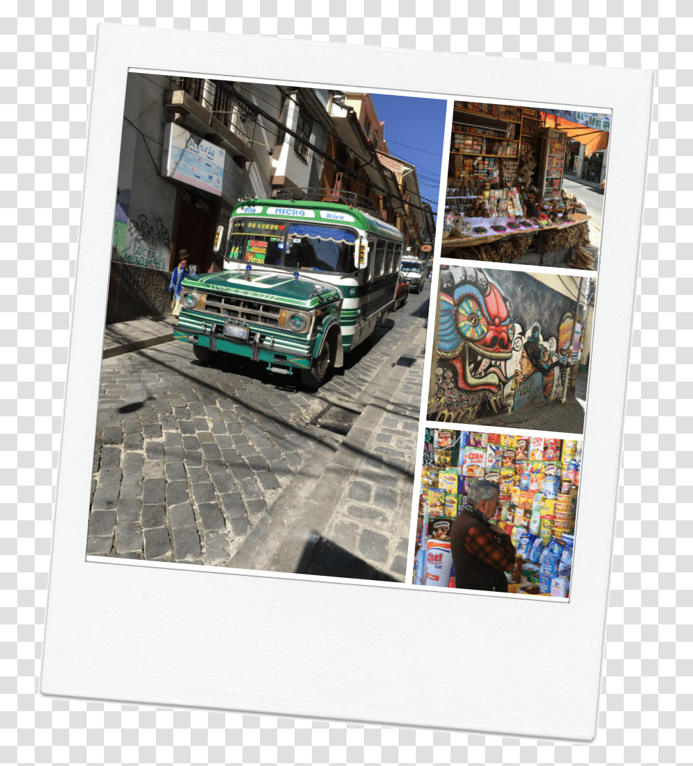 La Paz City Collage Vintage Car, Bus, Vehicle, Transportation, Person Transparent Png