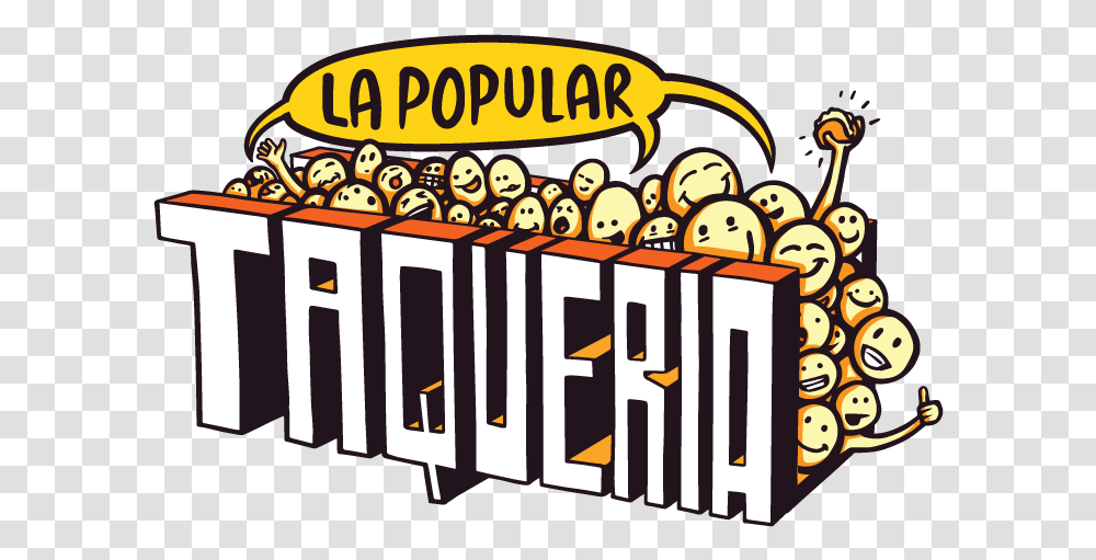 La Popular Taqueria Logo Vector Illustration, Pac Man, Super Mario Transparent Png