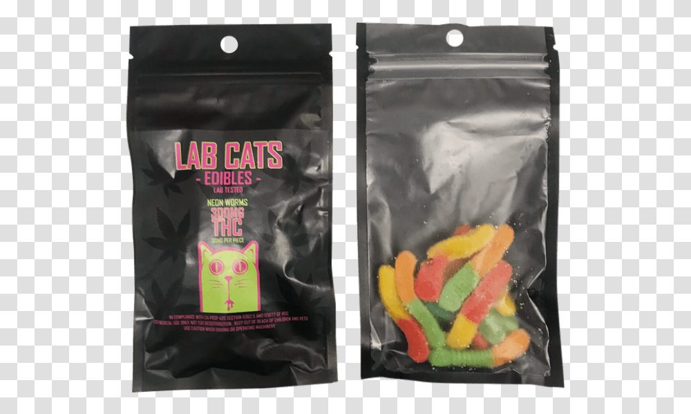 Lab Cats Edibles Neon Worms, Sweets, Food, Confectionery, Aluminium Transparent Png