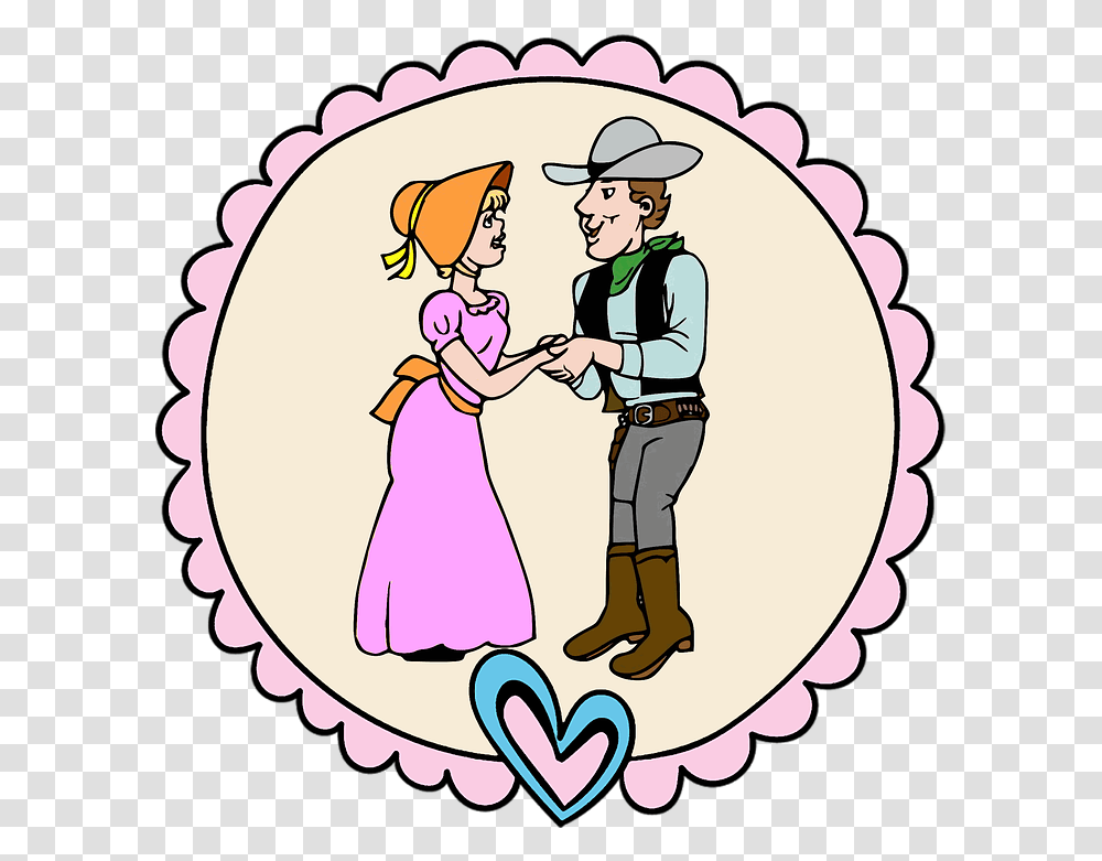 Label Edge Casal Girl Woman Man Cowboy Colouring Objects Of Circle Shape, Person, Hat Transparent Png