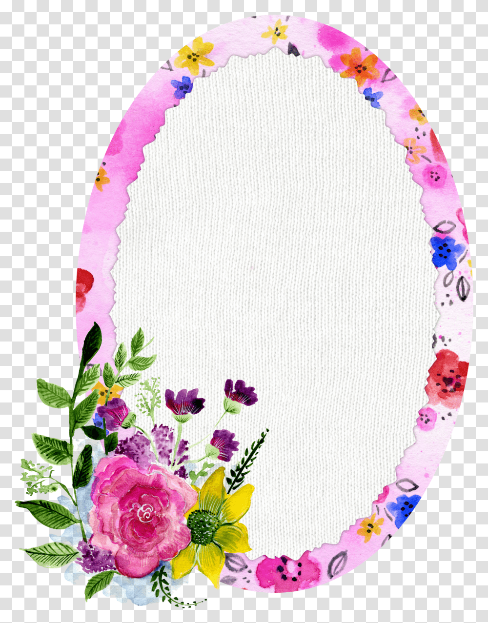 Label Watercolor Pink Oval Floral Tag Scrapbook Ovalo De Rosas, Floral Design, Pattern Transparent Png