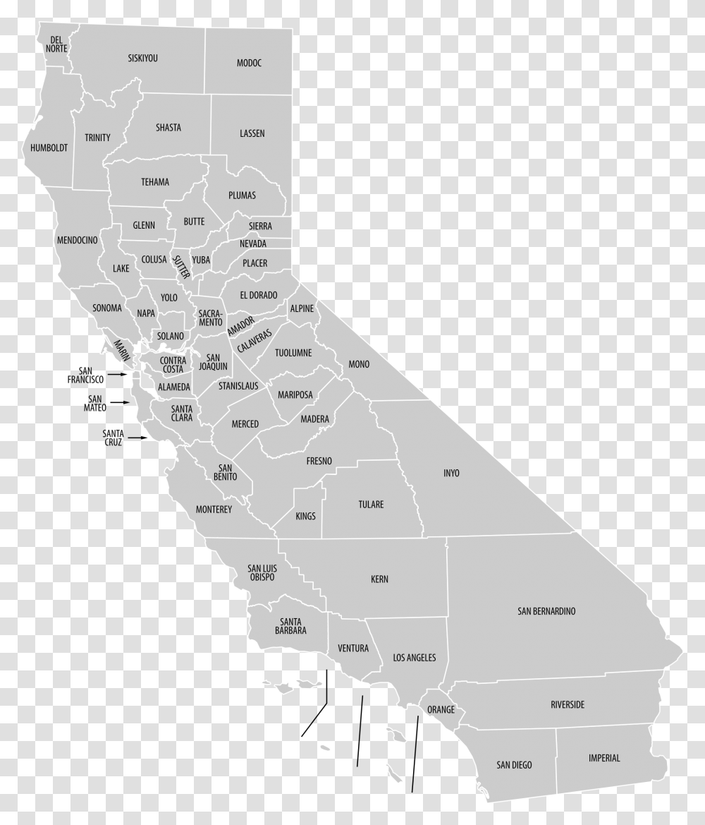 Labeled California County Map, Nature, Outdoors, Diagram, Plot Transparent Png