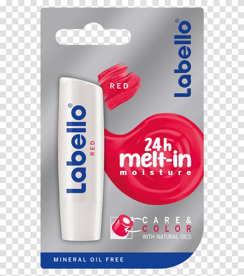 Labello Care Color Red Blister Layer Labello, Cosmetics, Toothpaste, Bottle Transparent Png