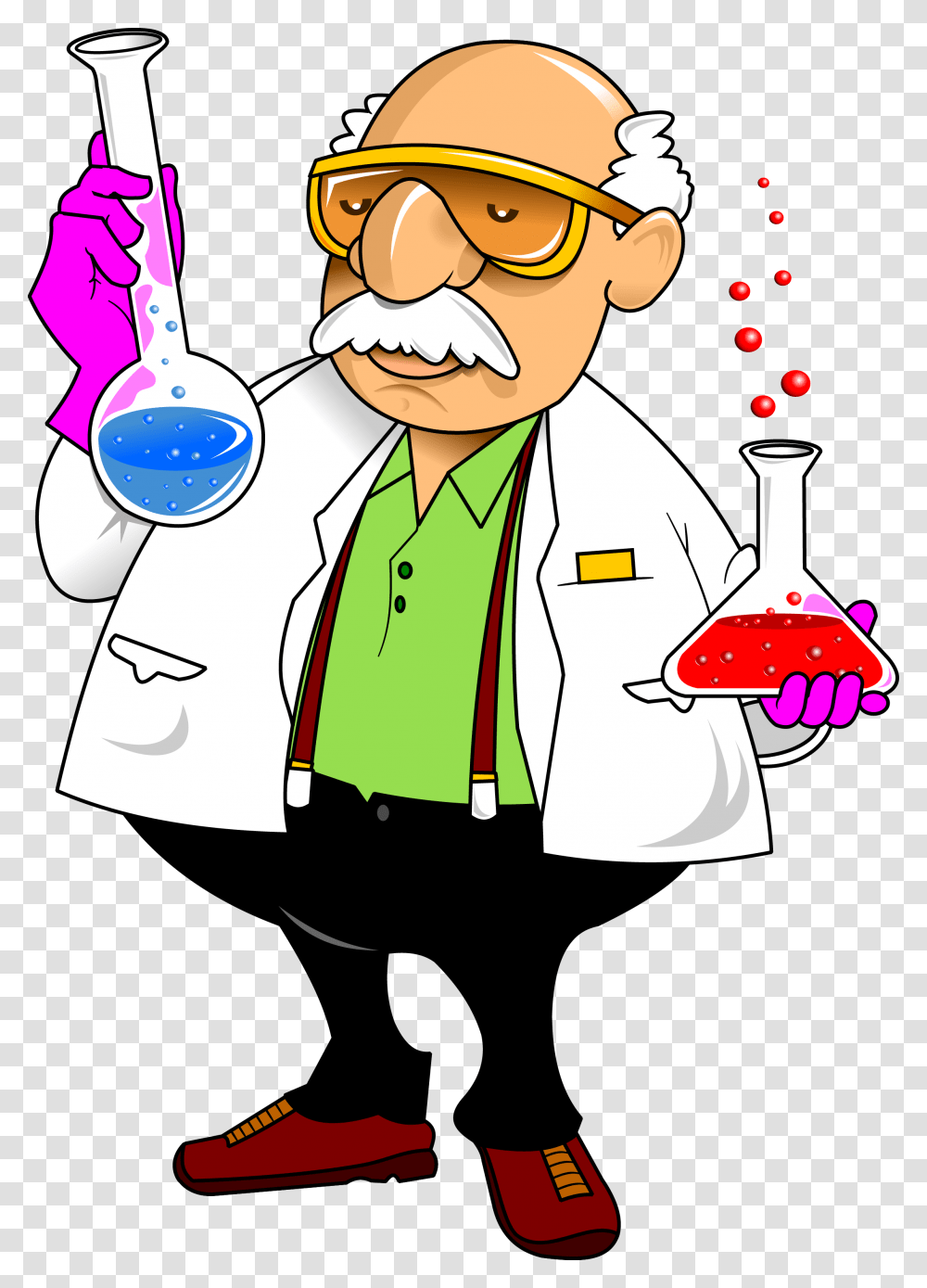 Laboratory Cartoon Science Experiment Transprent Chemistry Teacher, Person, Human, Scientist, Worker Transparent Png