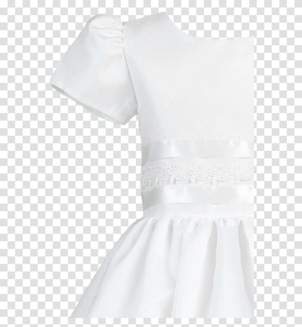 Lace Amp Satin Ribbon On White Organza First Holy Communion Gown, Apparel, Dress, Wedding Gown Transparent Png