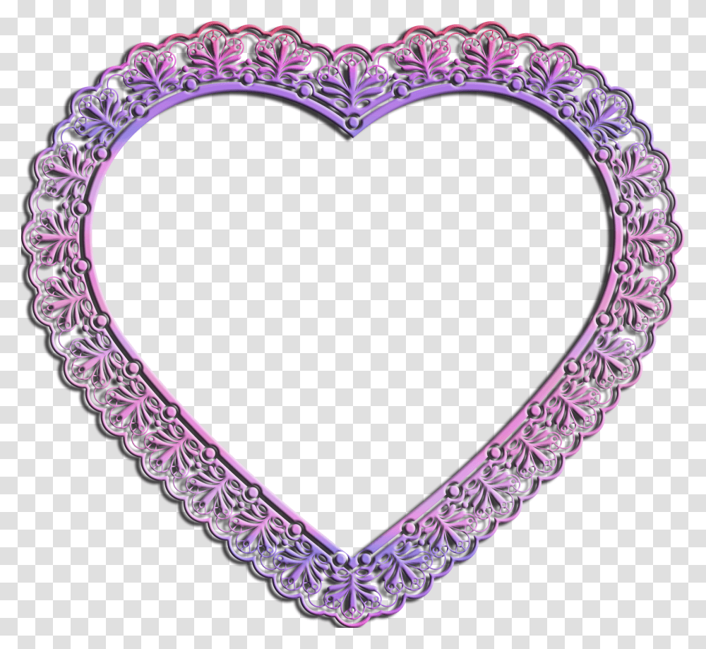 Lace Heart Frame Download Heart, Purple, Bracelet, Jewelry, Accessories Transparent Png