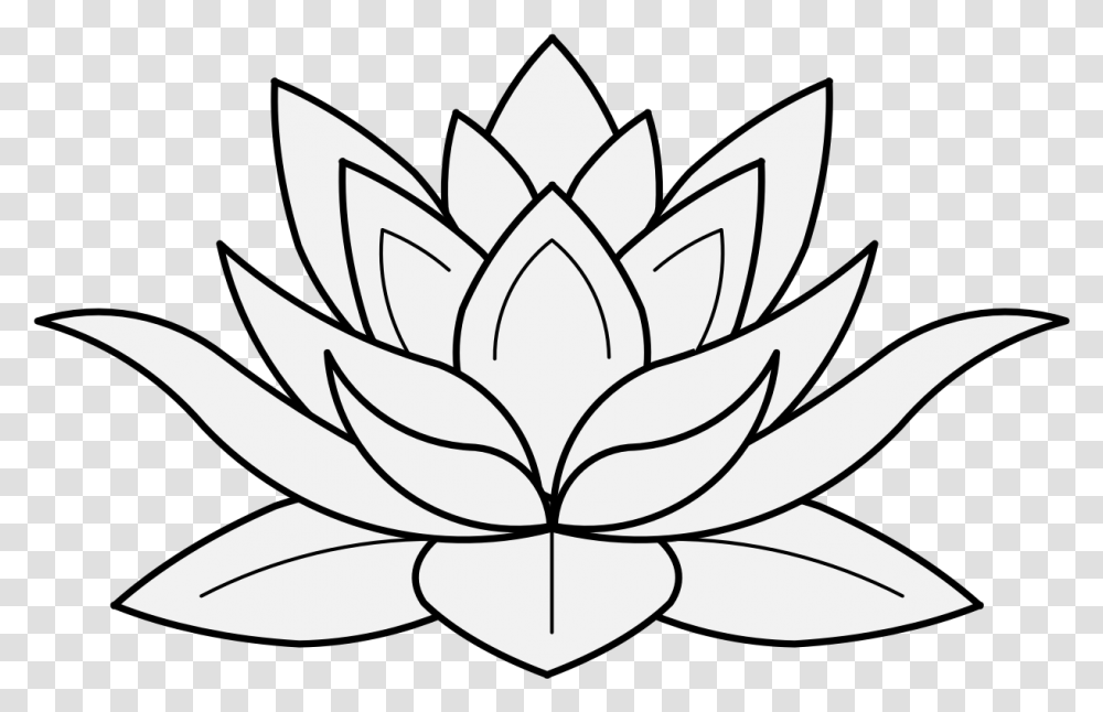 Lace Line Drawing Free Download Lotus Flower Drawing, Symbol, Stencil, White, Texture Transparent Png