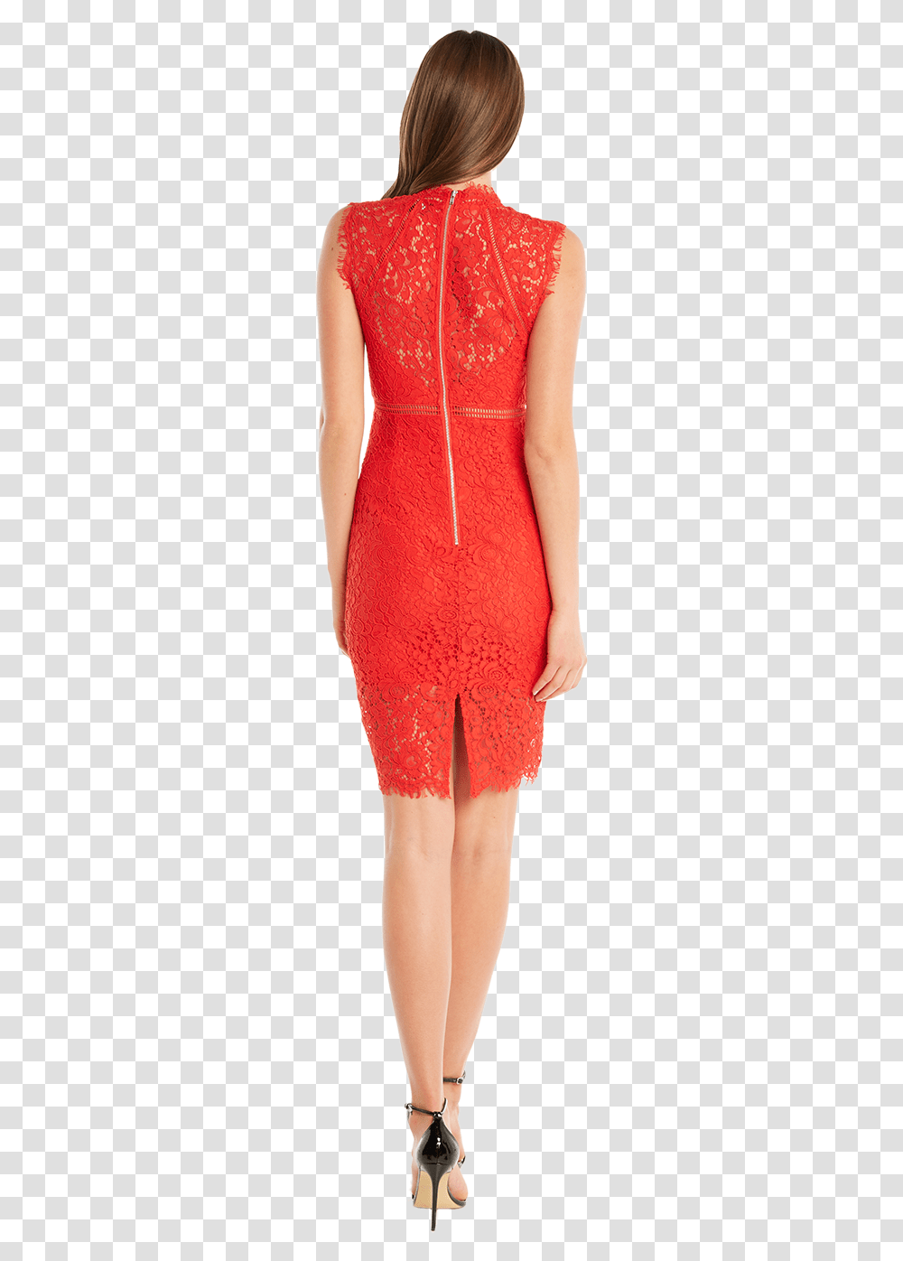Lace Panel Dress In Colour High Risk Red Cocktail Dress, Person, Cape, Sleeve Transparent Png