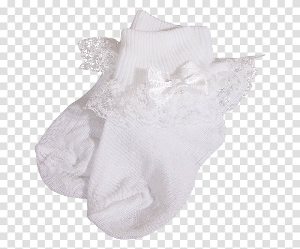 Lace Satin Amp Pearls White Nylon Dress Socks Baby Girls Sock, Apparel, Hat, Diaper Transparent Png