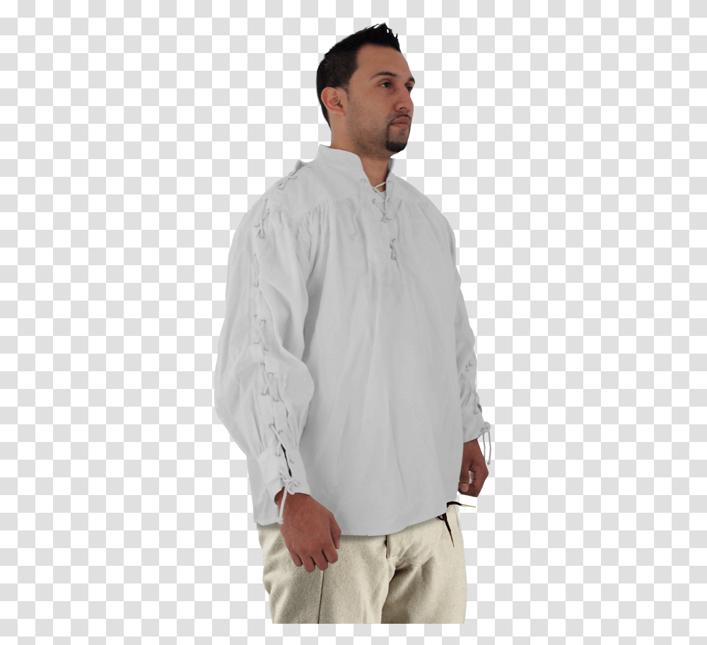 Laced Sleeved Medieval Shirt, Apparel, Long Sleeve, Person Transparent Png