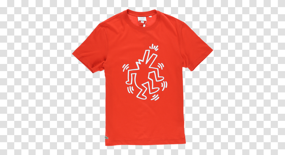 Lacoste Keith Haring T Shirt T Shirt, Apparel, T-Shirt, Sleeve Transparent Png