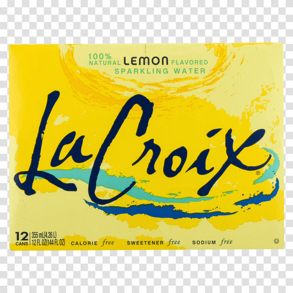 Lacroix Sparkling Water Lemon Fl Oz Ct, Calligraphy, Handwriting, Paper Transparent Png