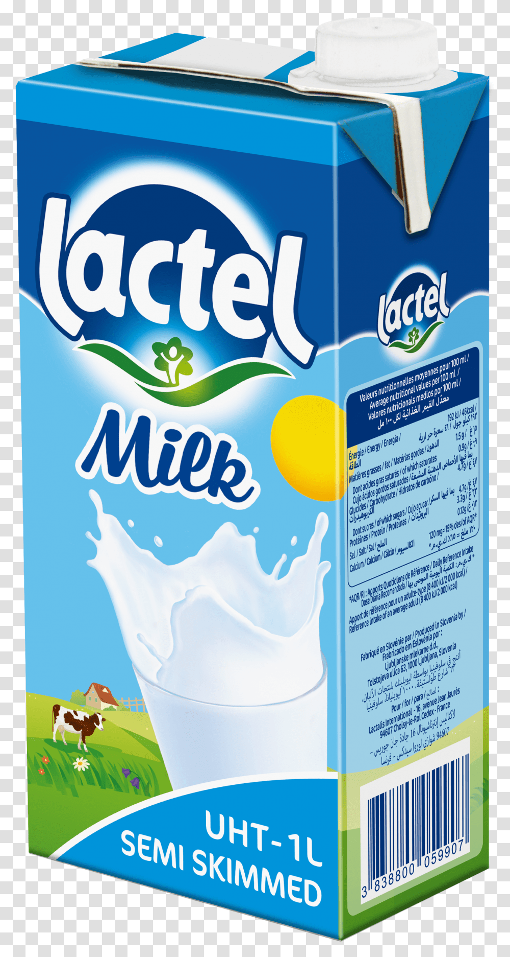 Lactel Uht Skimmed Milk Tetra Pack, Advertisement, Poster, Beverage, Flyer Transparent Png