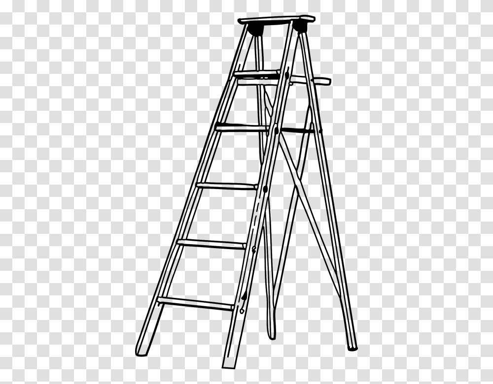 Ladder Aluminium Foldable Metal Single Climb Ladder Clipart Black And White, Lighting, Furniture, Canvas, Portrait Transparent Png