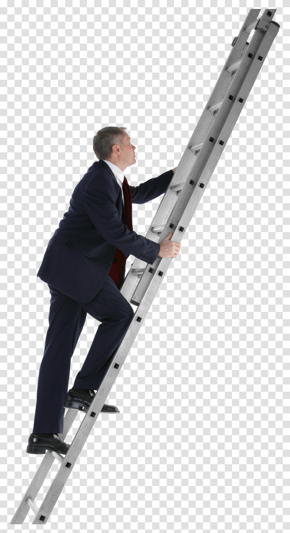 Ladder Of Success Climbing A Ladder, Person, Outdoors, Tool, Pants Transparent Png