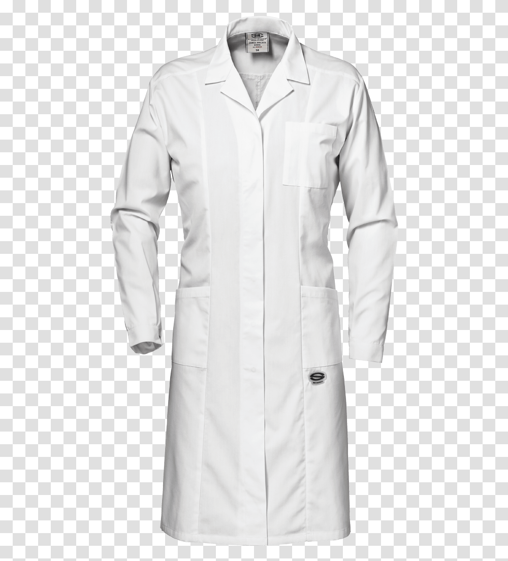 Ladies Lab Coat Trench Coat, Apparel, Shirt, Person Transparent Png