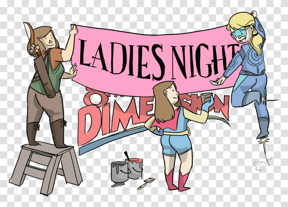 Ladies Night, Banner, Word, Crowd Transparent Png