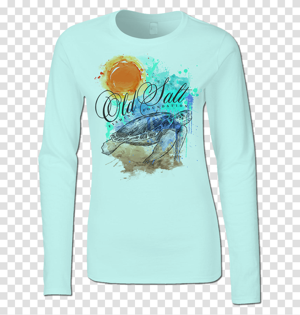 Ladies Performance Fishing Tee Long Sleeved T Shirt, Apparel, Turtle, Reptile Transparent Png