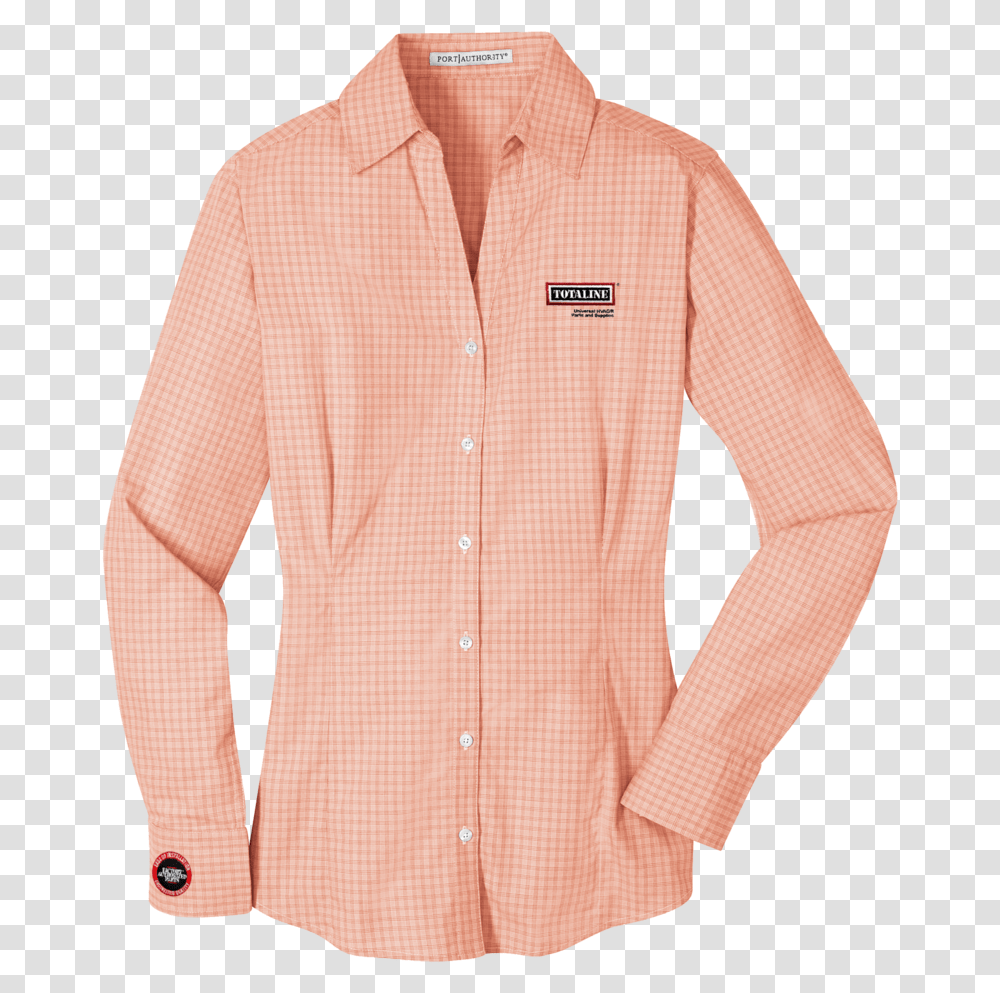Ladies Plaid Pattern Easy Care Shirt Shirt, Apparel, Sleeve, Long Sleeve Transparent Png