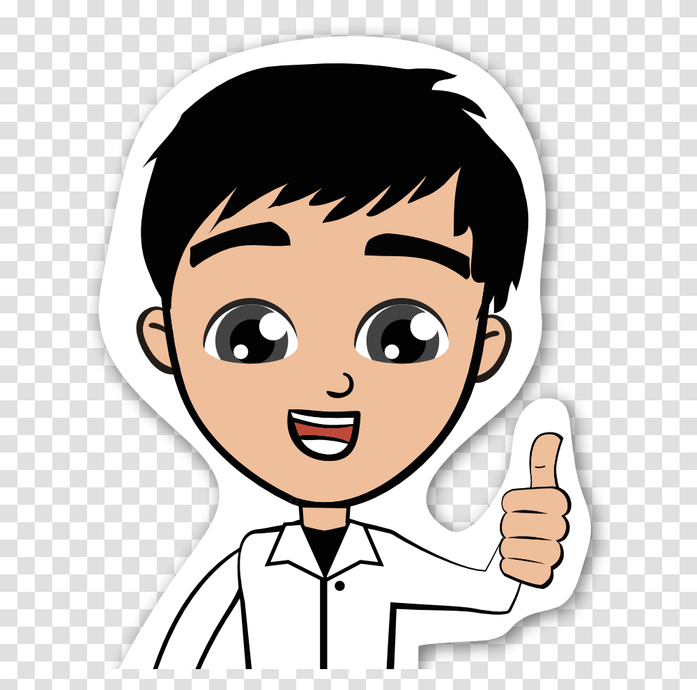Ladito Cartoon Student Students, Finger, Stencil, Thumbs Up, Face Transparent Png