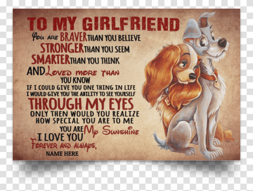 Lady And The Tramp Quote Poster, Advertisement, Flyer, Paper, Brochure Transparent Png