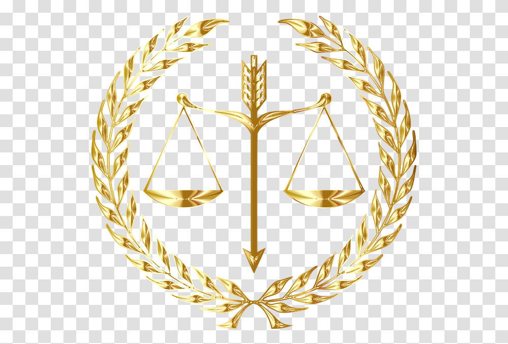 Lady Blind Justice Sword Scales Of Justice Gold, Chandelier, Lamp, Symbol, Logo Transparent Png