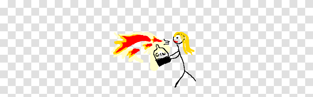 Lady Blows Fire Breath With A Bottle Of Gin Drawing, Outdoors, Dragon, Coast, Shoreline Transparent Png
