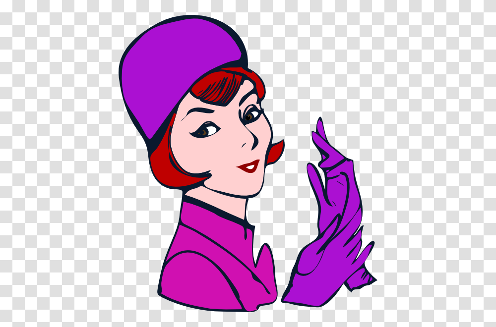 Lady Clip Art, Purple, Smelling Transparent Png