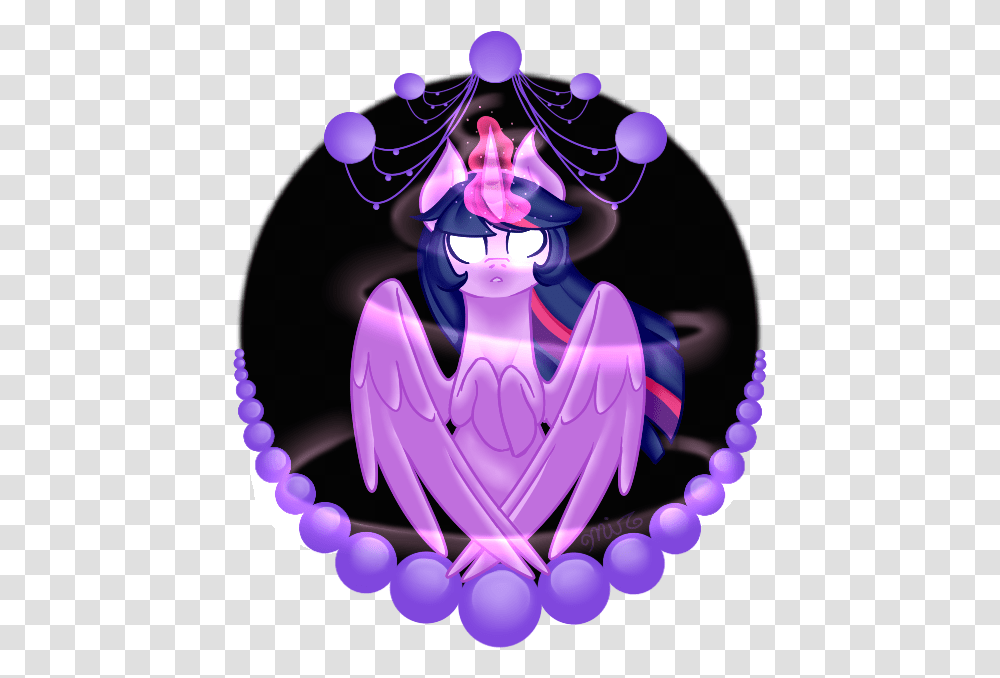 Lady Cold Female Glowing Eyes Glowing Horn Mare, Purple, Birthday Cake Transparent Png