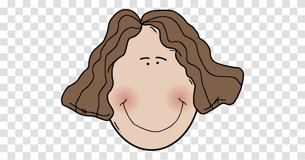 Lady Face With Wavy Hair Clip Art, Head, Mouth, Label Transparent Png