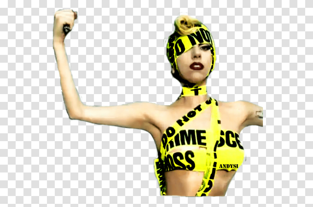 Lady Gaga Telephone Video Lady Gaga Crime Scene Tape, Person, Helmet, Arm Transparent Png