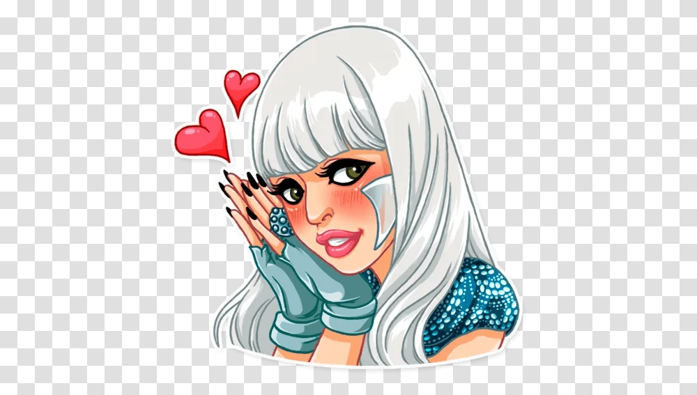 Lady Gaga Whatsapp Stickers Stickers Cloud Lady Gaga Stickers Whatsapp, Person, Human, Comics, Book Transparent Png
