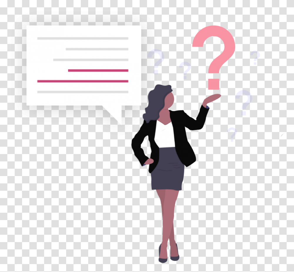 Lady Holding Question Mark Girl, Person, Human Transparent Png