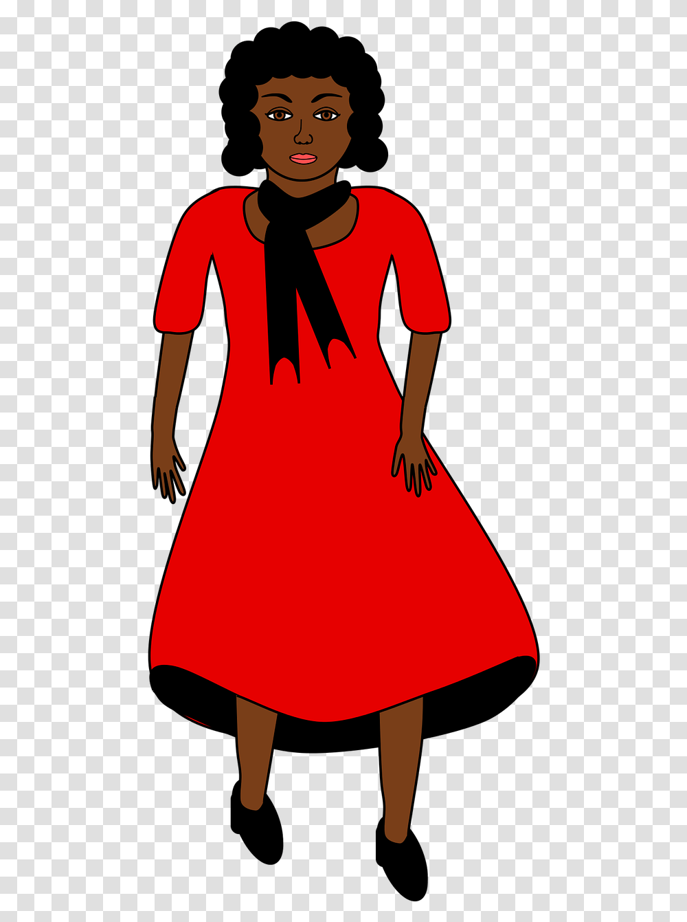 Lady In Red Dress Clipart, Sleeve, Female, Person Transparent Png