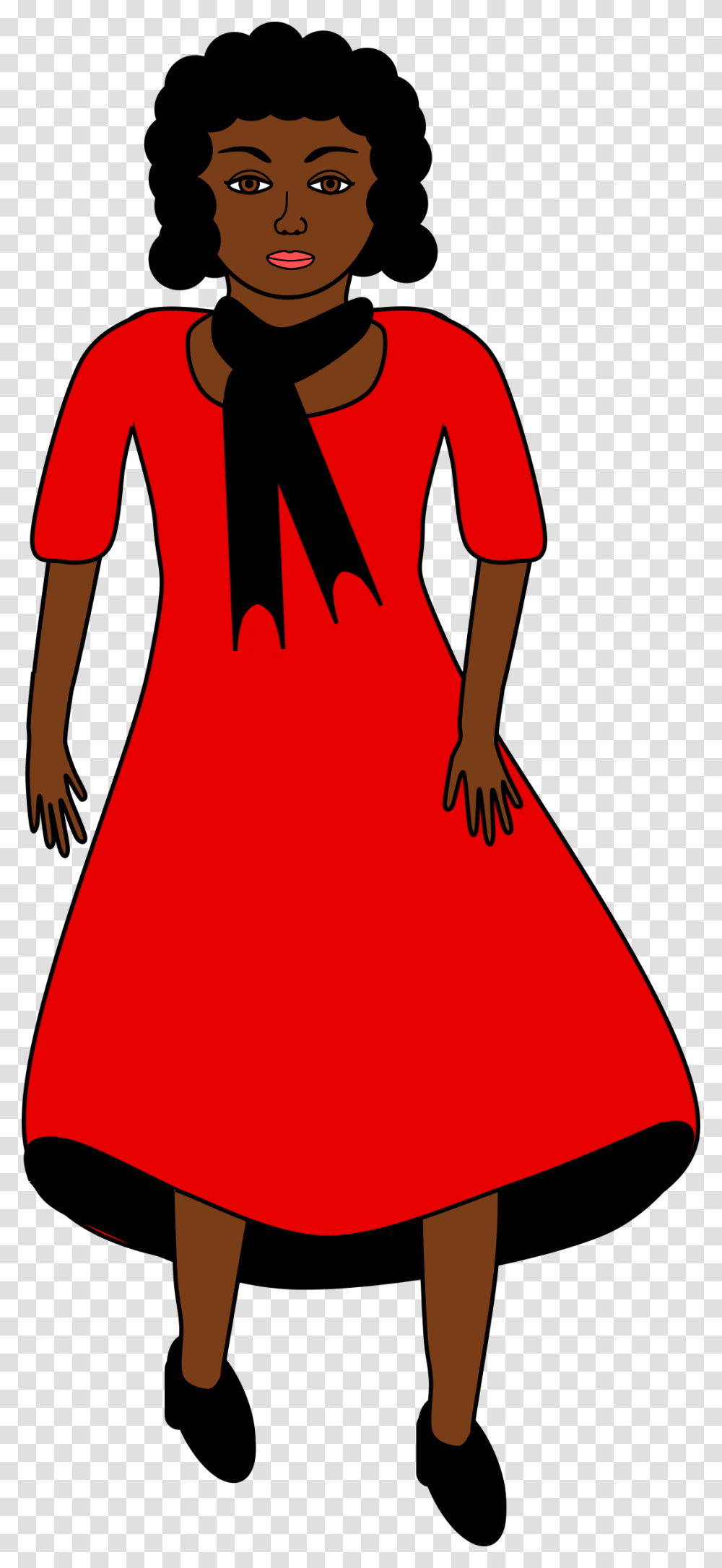 Lady In Red Dress Clipart, Sleeve, Long Sleeve, Female Transparent Png