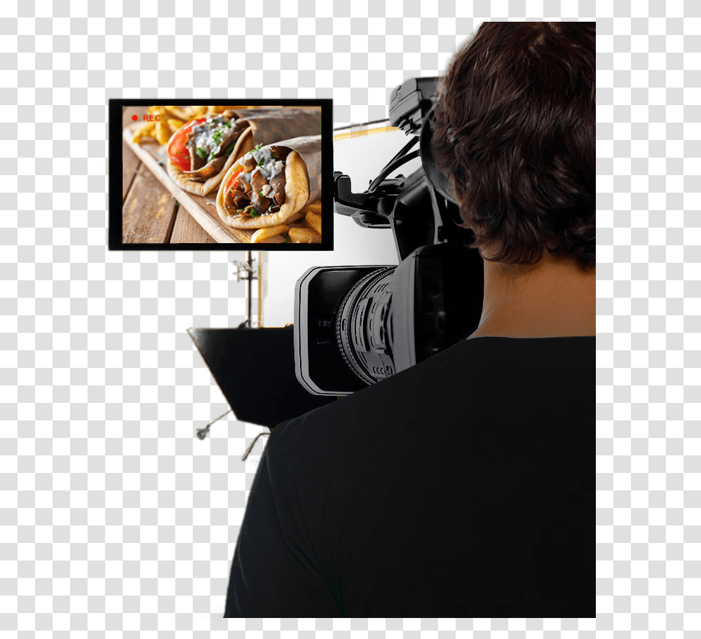 Lady In Red Dress Junk Food, Person, Human, Camera, Electronics Transparent Png
