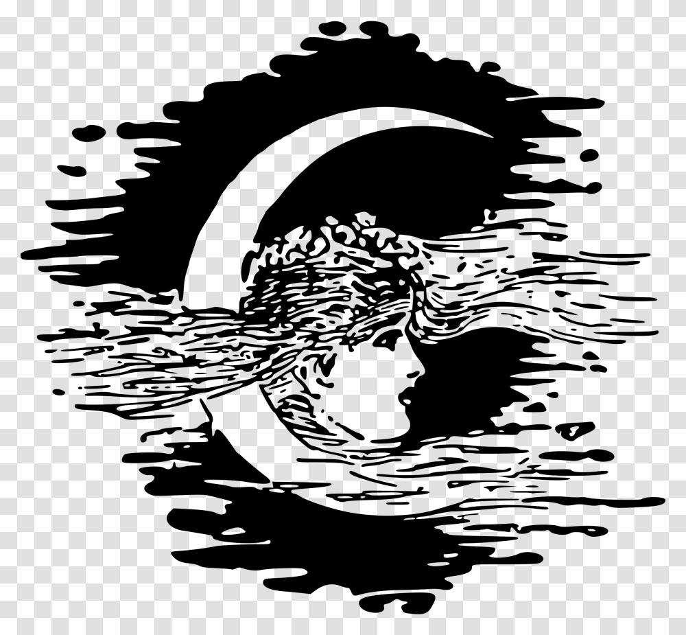 Lady In The Moon Clip Arts Vintage Moon Clipart, Gray, World Of Warcraft Transparent Png