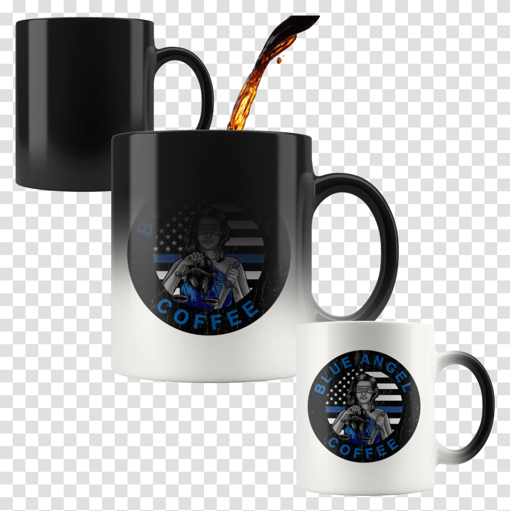 Lady Justice Thin Blue Line Logo, Coffee Cup, Person, Human, Glass Transparent Png