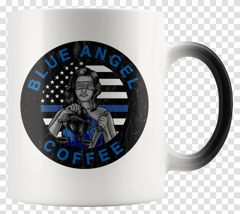Lady Justice Thin Blue Line Magic Mug, Coffee Cup, Person, Human, Symbol Transparent Png